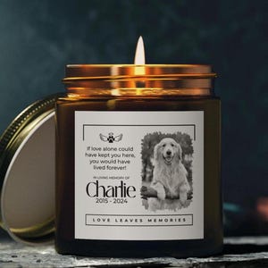 Personalized Pet Memorial Candle - Aromatic Tribute to Beloved Dogs - Minimalist Remembrance Gift