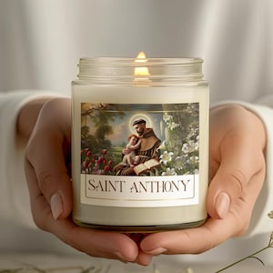 Saint Anthony Candle: Soy Wax, Patron Saint of Lost Things