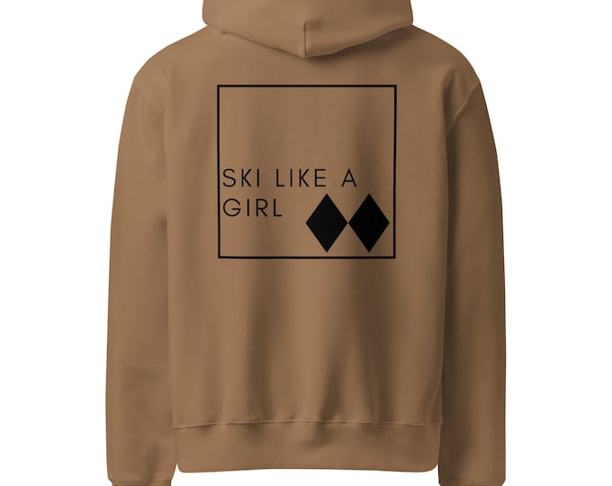 Oversized heavyweight hoodie - Ski Like A Girl Black Diamond