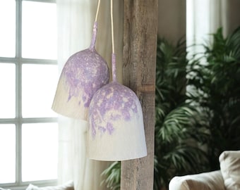 Juego de 2 pantallas de lana hechas a mano. Modernas y orgánicas. Disponibles en varios colores.