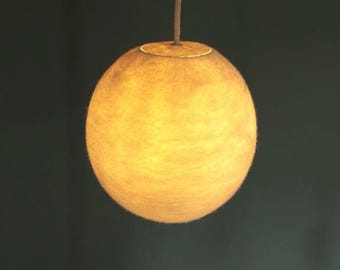 Lámpara colgante de lana merino hecha a mano: lámpara de fieltro con amortiguación de sonido