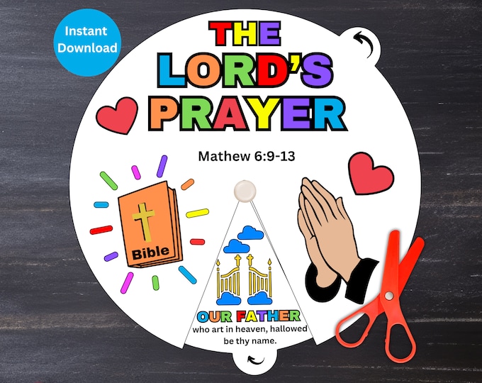 The Lord's Prayer Craft Printable Set for Kids, How to Pray Bible ...