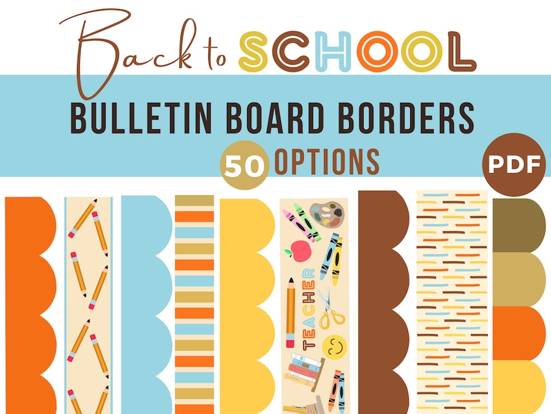 Bulletin Board Border, Printable Classroom Borders, Back to School ...