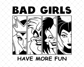 Bad Witches Club Svg, Bad Girls Svg, Villain Gang Svg, Villains Wicked Svg, Halloween Villains Svg, Bad Girls Svg, Halloween Quotes Svg
