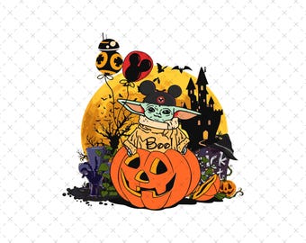 Baby Yoda Halloween Png,Trick Or Treat Png, Halloween Png, Spooky Season, Halloween Custume Png, Kids Halloween Png, Trick Or Treat,only png