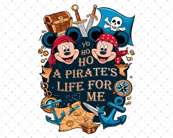Yo Ho Yo Ho Pirate's Life For Me Png, Mouse Pirate Png, Cruise Trip Png, Family Trip Png, Vacay Mode Png Png, Family Shirt Trip Png Only Png