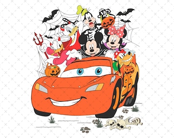 Mouse and Friends Halloween Png, McQueen Halloween Png , Halloween Shirt, Trick Or Treat Png, Halloween Family Png, Halloween Costume