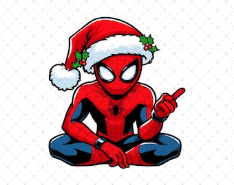 Spiderman Christmas Png, Superbohater Christmas Coffee Png, Dziecięca Sublimacja Bożonarodzeniowa, Wesołych Świąt Png, Święty Mikołaj Xmas Png