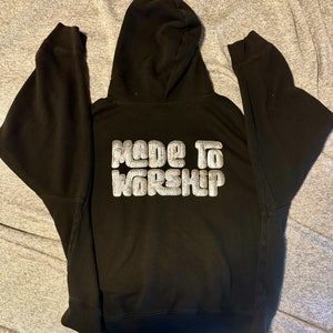 Made To Worship Pullover Sweater, Worship Sweater, Praise and Worship Sweatshirt, Cotton Pullover with Hoodie and Pocket, Christian Sweater