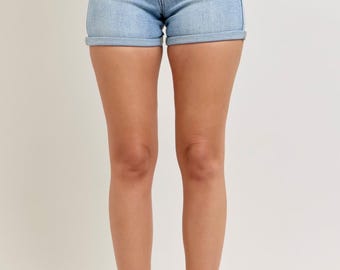 Judy blauwe smalle short met hoge taille