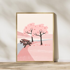 Sakura art print, cherry blossom print, floral art poster, japanese flower poster, japanese print, housewarming gift