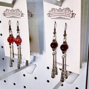 Lucille Bat The Walking Dead Earrings, The Walking Dead TWD Walking Dead Jewelry, Negan Bat, Silver Bat, Bat Earrings, Saviors Negan Jewelry