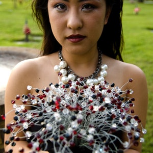 Sparkling Crystal Beaded Bridal Bouquet Pearls & Crystals Wire Wrapped Modern Alternative Fairy Tale Wedding