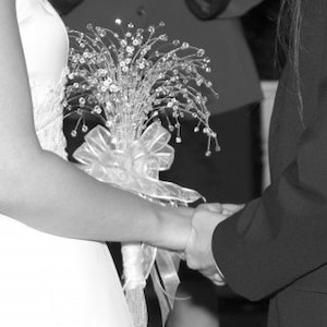 Crystal Bead Bridal Bouquet Wire Wrapped Stainless Steel Beaded Wedding Bouquet Handmade For You