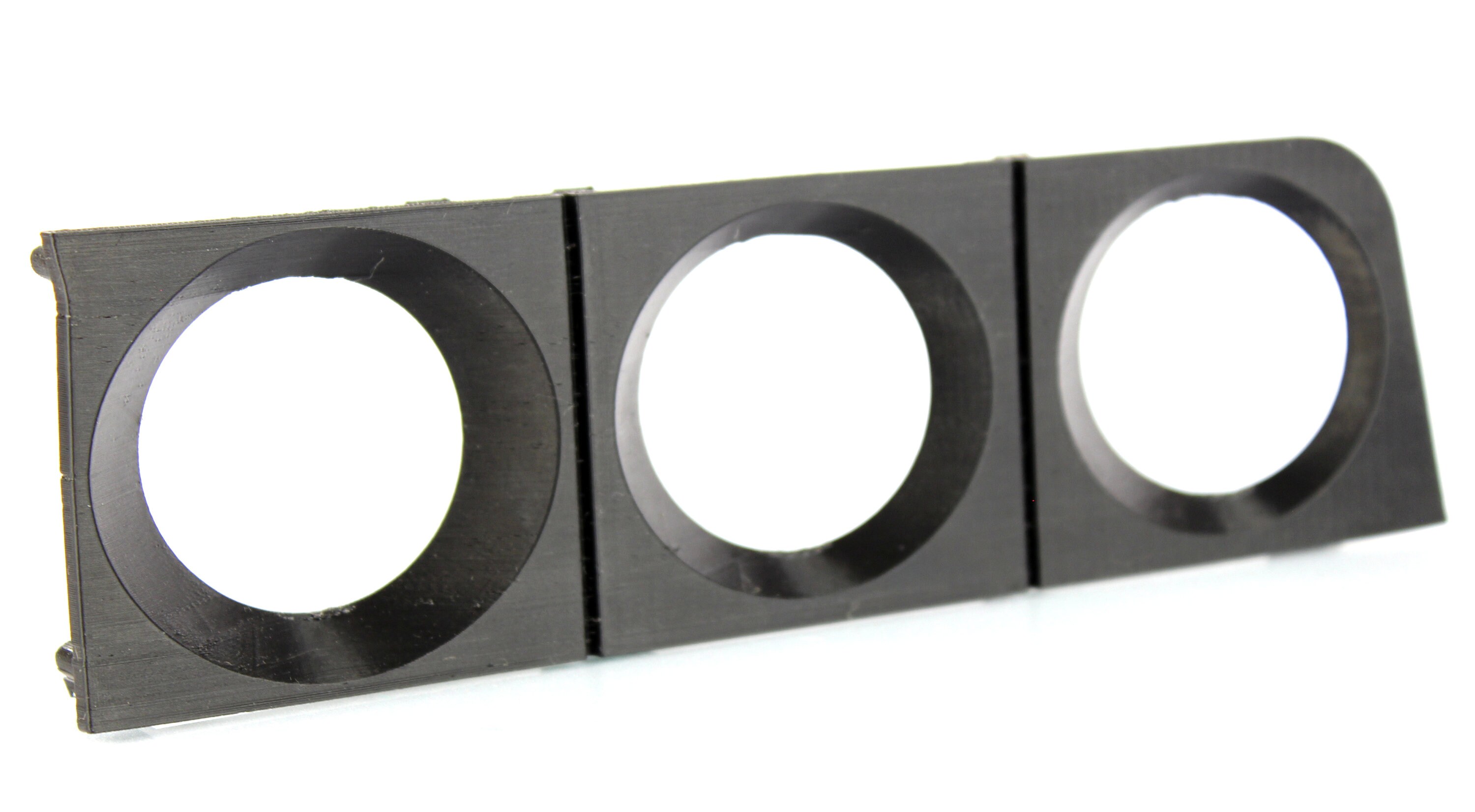 52mm Triple Gauge Pod – Single DIN Mount For Volvo 240 (1981–1993), 3D Printed Black