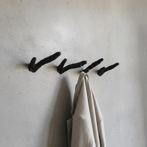 Wall Hook - Coral Design Nature Custom Unique Style Matt Black Double Screw Storage Coat Rack Clothes Hanger Entryway Bathroom