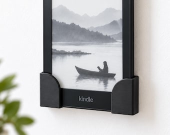 Wall Mount For Kindle Holder – Bedside E Reader Organizer | Modern Style Black Stand Space Saving Reading Accessory