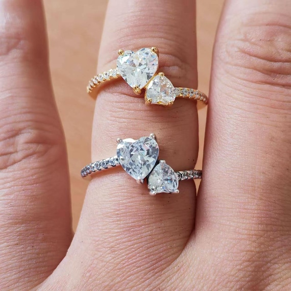 Anillo De Compromiso De Plata 925 En Oro Rosa De 14 Quilates Con