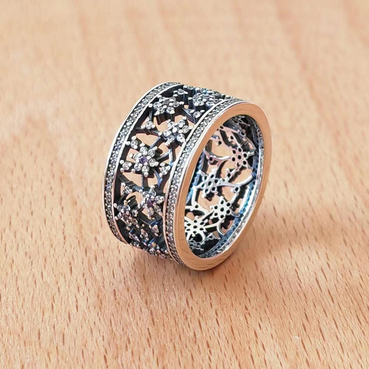 cubic zirconia pandora forget me knot ring