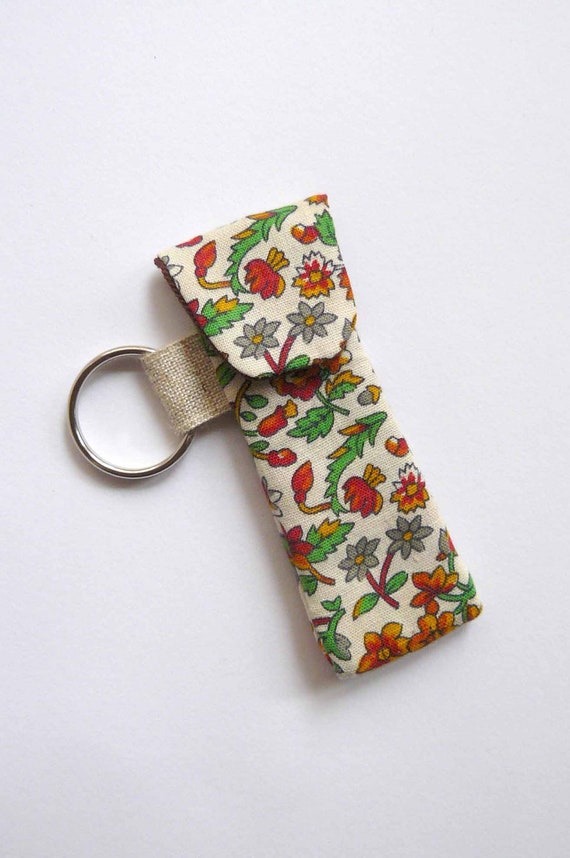Items similar to key ring holder for lip balm or usb stick. vintage