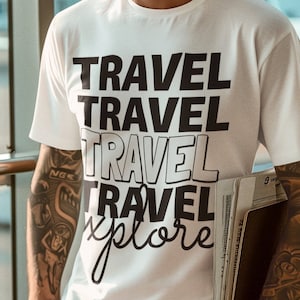 Travel t-shirt, explore traveling t-shirt, t-shirt gift, t-shirt for travelers, travelling t-shirt, Travel Lovers Tee, Explore world