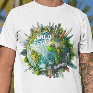 T-shirt unisexe Softstyle, t-shirt du monde, tour du monde, t-shirt gratuit sauvage, t-shirt confort, t-shirt en coton, t-shirt cadeau, t-shirt de voyage