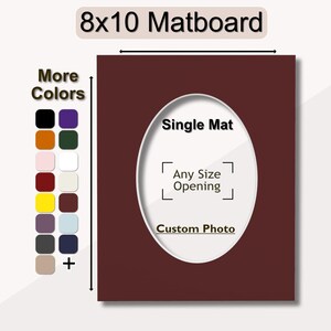 8x10 Premium Matboard | Any size opening for custom photo or artwork | Oval | Multiple Colors Available | Acid Free