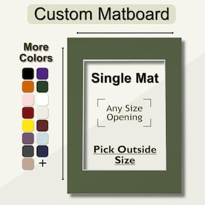 Custom Premium Matboard | Choose your color and size | Any opening for photo or artwork | Acid Free | White Core