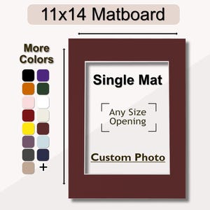 11x14 Premium Matboard | Any size opening for custom photo or artwork | Multiple Colors Available | Acid Free