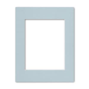 May include: A light blue picture frame with a white mat.