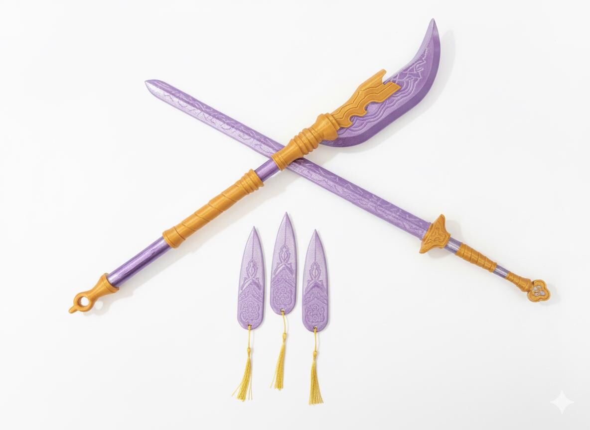 Arma Zoey - Set De 3 Réplicas De Armas De Anime Para Cosplay | Ligeras Y Seguras Para Halloween Y Convenciones
