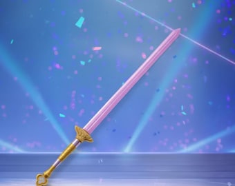ルミソード – 27インチ きらめくラベンダー＆ゴールド コスプレ小道具 | お子様にも優しいサイズ | 簡単組み立てキット | デーモンハンター武器セット