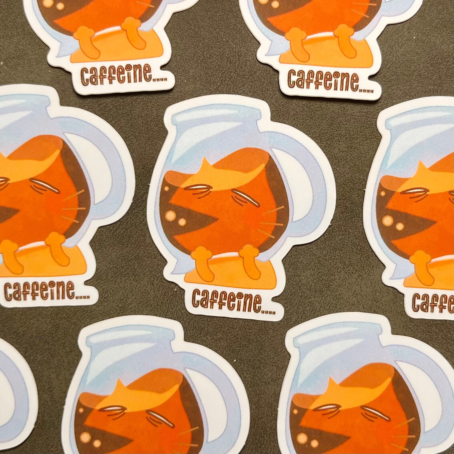 Cat Sticker, Coffee, Student Sticker, Cute Cat Sticker - Etsy