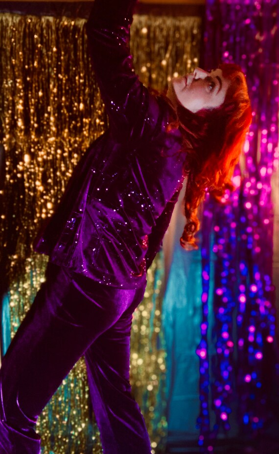 Purple Velvet Sparkly Pantsuit