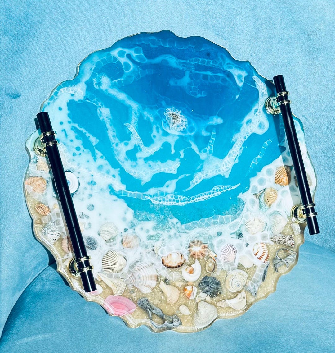 Real Seashells, Beach Decor, Serving Tray 13 Inch, Coastal Home Decor ...