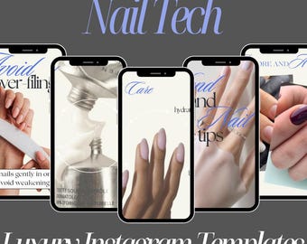Plantillas de Instagram para profesionales de uñas: Marketing de uñas de gel y manicura (Canva)