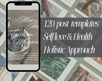 120 plantillas de Instagram de bienestar: Coach de salud holística (descarga digital)