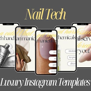 Nail Tech Instagram Templates: Manicure Posts (Canva Editable)