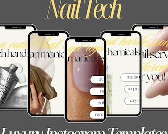 Nail Tech Instagram Templates: Manicure Posts (Canva Editable)