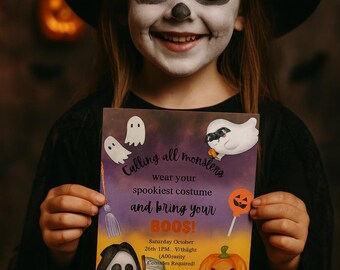 Halloween Invitation Digital Download | Spooky Party Invite | Printable Editable Template | Instant Download