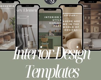 Interior Design Instagram Templates: Home Decor Social Media (Canva Editable)
