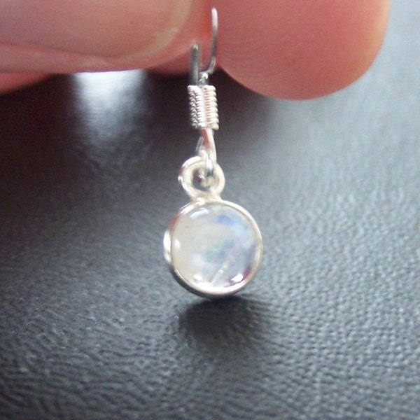 Little moonstone dangles in sterling silver