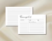Recipe Card | Editable Recipe Card Template | Printable A6 & 4x6 | Canva Recipe Card | Instant Download | Minimalist Recipe Template