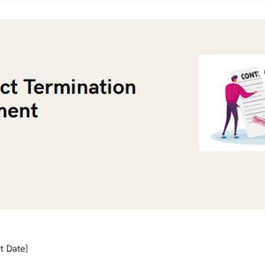 Contract Termination Agreement Template, Legal Document, Business Termination Form, Professional Services, Printable Form