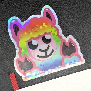 Alpaca Sticker - Rainbow Alpaca Holographic Sticker