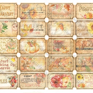 Harvest Splendor ticketsdigital papers, stationery, labels, tickets image 1