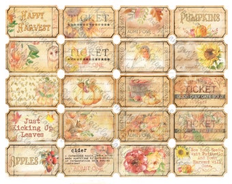 Harvest Splendor tickets~digital papers, stationery, labels, tickets