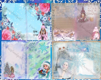 Winter Memories ~digital papers, journal pages