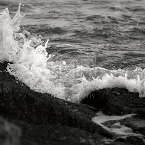 Ocean | Nature Photography Print, Black and White Poster