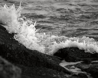Ocean | Nature Photography Print, Black and White Poster